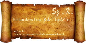 Sztankovics Kálmán névjegykártya