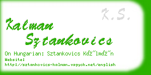 kalman sztankovics business card